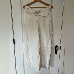 H&M Cream Linen Blend Pants